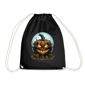 Scary Pumpkin Face I Spooky Halloween - Turnbeutel - Schwarz - Vorne