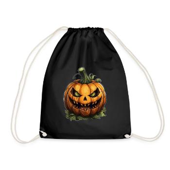 Scary Pumpkin Face I Spooky Halloween - Turnbeutel - Schwarz - Vorne