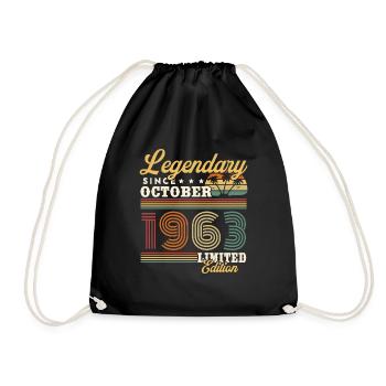 Legendär seit Oktober 1963 Vintage Geschenk - Turnbeutel - Schwarz - Vorne