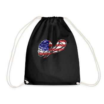 Lacrosse Flag - Drawstring Bag - black - Front