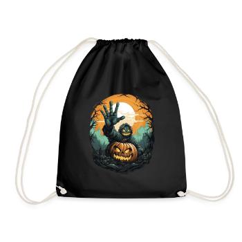 Halloween Emerging Hands Citrouille effrayante - Sac de sport léger - noir - Devant