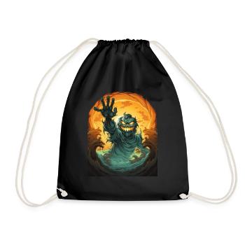 Halloween Mains émergentes Citrouille effrayante - Sac de sport léger - noir - Devant