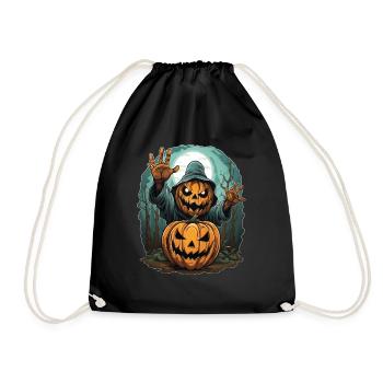 Halloween Mains émergentes Citrouille effrayante - Sac de sport léger - noir - Devant