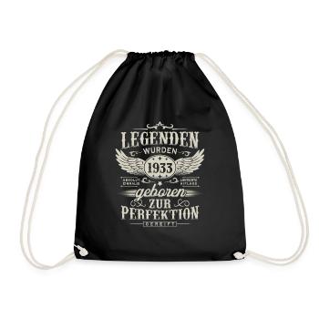 Legenden Wurden 1933 Geboren Geburtstag Geschenk - Turnbeutel - Schwarz - Vorne