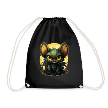 Bat Halloween I Cartoon Cute Bat - Turnbeutel - Schwarz - Vorne
