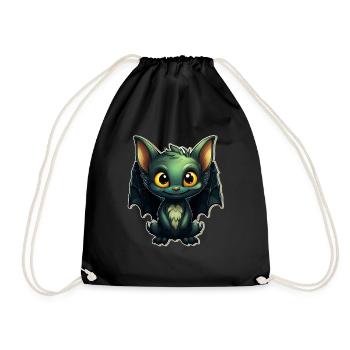 Bat Halloween I Cartoon Cute Bat - Turnbeutel - Schwarz - Vorne