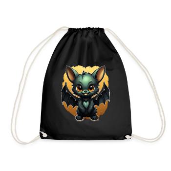 Bat Halloween I Cartoon Cute Bat - Turnbeutel - Schwarz - Vorne