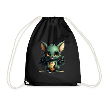Bat Halloween I Cartoon Cute Bat - Turnbeutel - Schwarz - Vorne