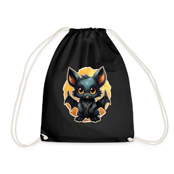 Bat Halloween I Cartoon Cute Bat - Turnbeutel - Schwarz - Vorne