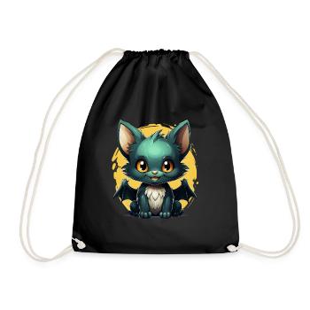 Bat Halloween I Cartoon Cute Bat - Turnbeutel - Schwarz - Vorne