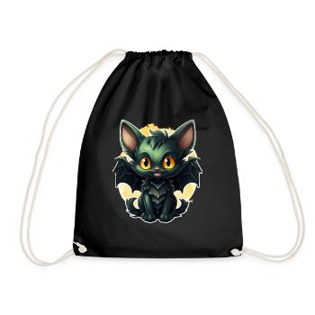 Bat Halloween I Cartoon Cute Bat - Turnbeutel - Schwarz - Vorne