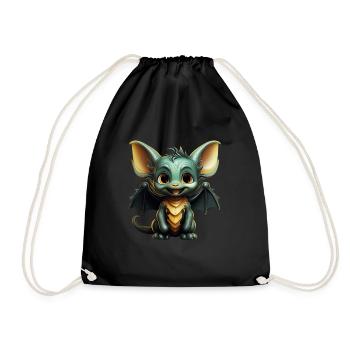 Bat Halloween I Cartoon Cute Bat - Turnbeutel - Schwarz - Vorne