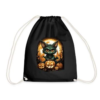 Bat Halloween I Cartoon Cute Bat - Turnbeutel - Schwarz - Vorne