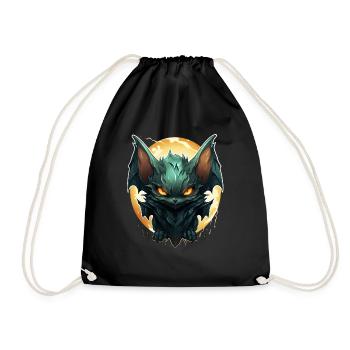 Bat Halloween I Cartoon Cute Bat - Turnbeutel - Schwarz - Vorne
