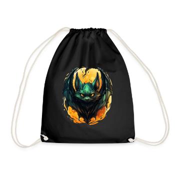 Bat Halloween I Cartoon Cute Bat - Turnbeutel - Schwarz - Vorne
