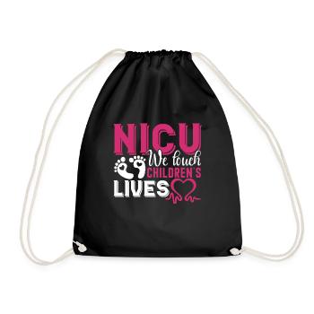Nicu Nurse Nicu Nurse We Touch Children s Lives - Drawstring Bag - black - Front