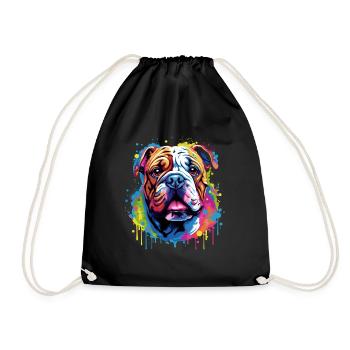 Bouledogue anglais Pop Art I Dog Lover I Splash Art - Sac de sport léger - noir - Devant