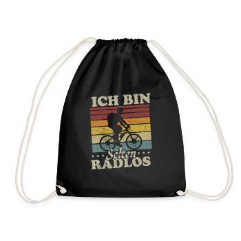 Ich Bin Selten Radlos Fahrrad Fahrradfahrer Männer - Turnbeutel - Schwarz - Vorne