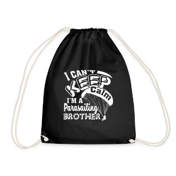 Parasailing I'm A Parasailing Brother - Drawstring Bag - black - Front