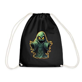 Ghost Lover Cartoon Style Halloween Ghost Spooky - Drawstring Bag - black - Front