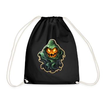 Ghost Lover Cartoon Style Halloween Ghost Spooky - Drawstring Bag - black - Front