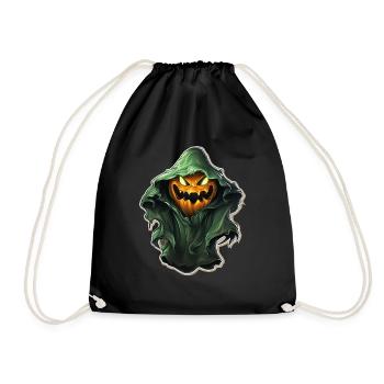 Ghost Lover Cartoon Style Halloween Ghost Spooky - Drawstring Bag - black - Front