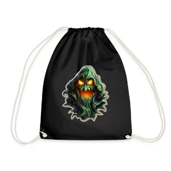 Ghost Lover Cartoon Style Halloween Ghost Spooky - Drawstring Bag - black - Front