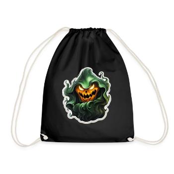 Ghost Lover Cartoon Style Halloween Ghost Spooky - Drawstring Bag - black - Front