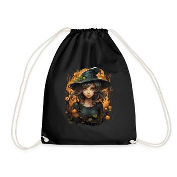 Halloween Witch I Cartoon Style I Witch - Drawstring Bag - black - Front