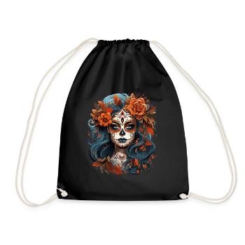 Day Of The Dead I Sugar Skull I Dia De Los Muertos - Turnbeutel - Schwarz - Vorne