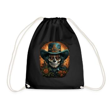 Day Of The Dead I Sugar Skull I Dia De Los Muertos - Turnbeutel - Schwarz - Vorne