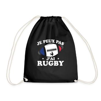 Je Peux Pas J'ai Rugby Humour Cadeau - Sac de sport léger - noir - Devant