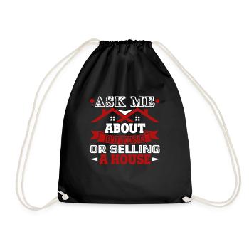 Real Estate Real Estate Selling Buying House - Drawstring Bag - black - Front