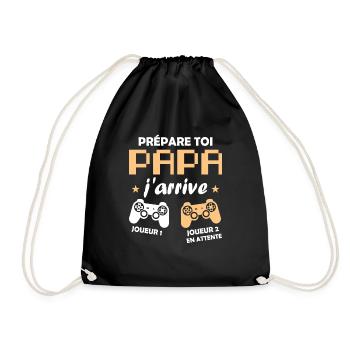 Prépare toi papa j'arrive annonce grossesse papa - Sac de sport léger - noir - Devant