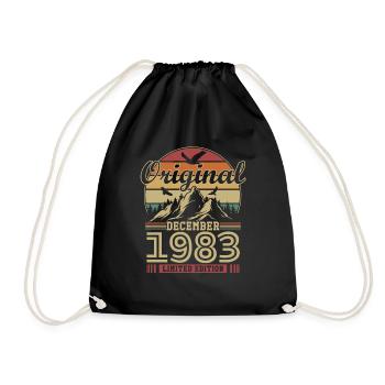 Original décembre 1983 vintage anniversaire 1983 - Sac de sport léger - noir - Devant