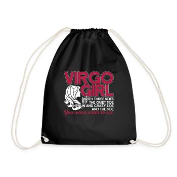 Virgo Virgo Girl Has Three Sides - Drawstring Bag - black - Front