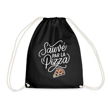 Sauvé par la pizza - Sac de sport léger - noir - Devant