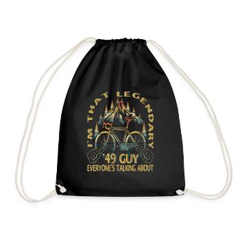 Road Bike Gift for Vintage 1949 Cyclist - Drawstring Bag - black - Front
