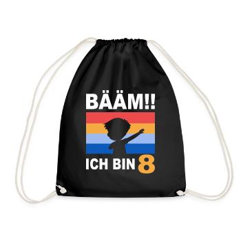 8. Geburtstag Bääm 8 Jahre Geschenk Dabbing - Turnbeutel - Schwarz - Vorne