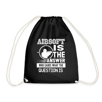 Airsoft Airsoft Is The Answer - Drawstring Bag - black - Front