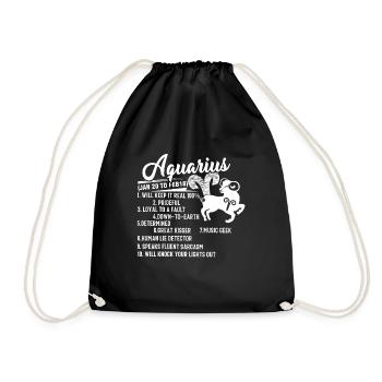 Aquarius Things About Aquarius Zodiac - Drawstring Bag - black - Front