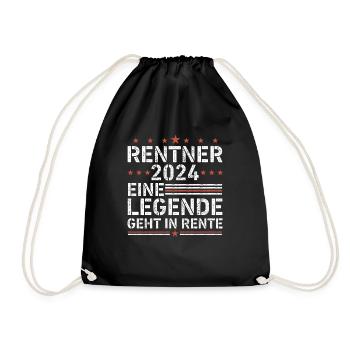 Rentner 2024 eine legende geht in rente - Turnbeutel - Schwarz - Vorne
