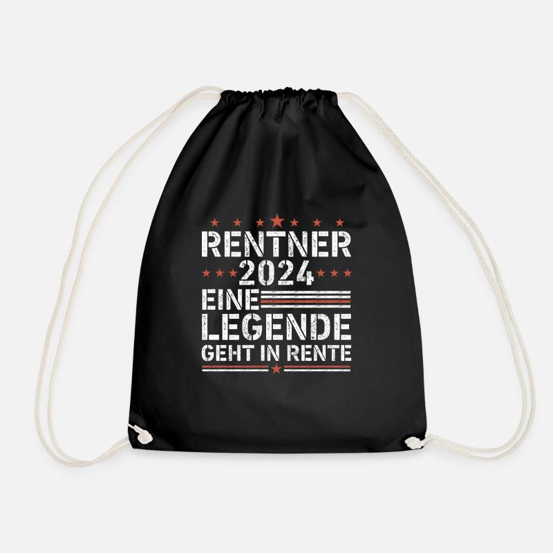 Rentner 2024 eine legende geht in rente - Turnbeutel - Schwarz