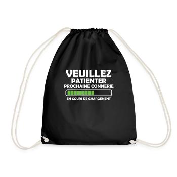 Veuillez Patienter Prochaine connerie en cours - Sac de sport léger - noir - Devant