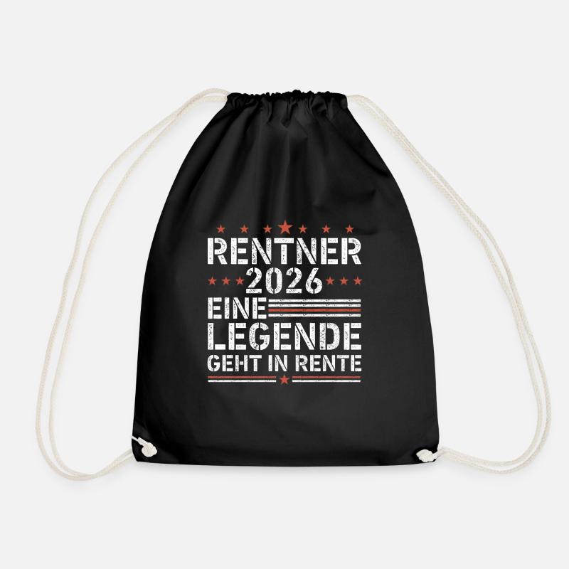 Rentner 2026 eine legende geht in rente - Turnbeutel - Schwarz
