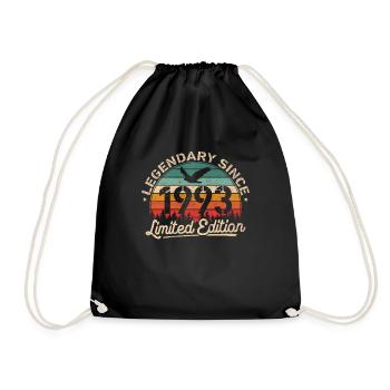 Legendary Since 1993 Vintage Anniversary Gift - Drawstring Bag - black - Front