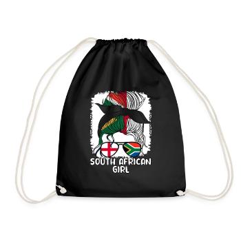 Moitié Anglais Moitié Sud-Africain Fille Afrique du Sud - Sac de sport léger - noir - Devant