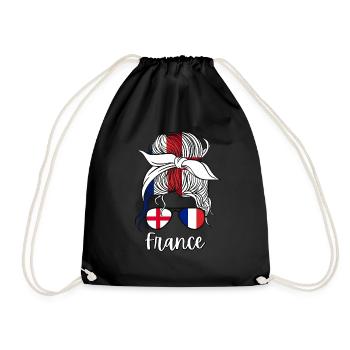 France Moitié Anglais Moitié Français Fille Angleterre Drapeau - Sac de sport léger - noir - Devant