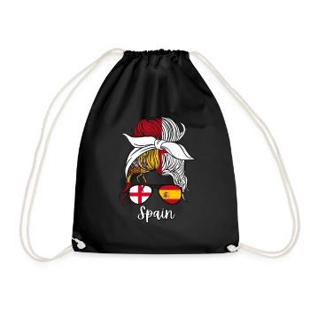 Espagne España Moitié Espagnole Moitié Anglaise Fille - Sac de sport léger - noir - Devant