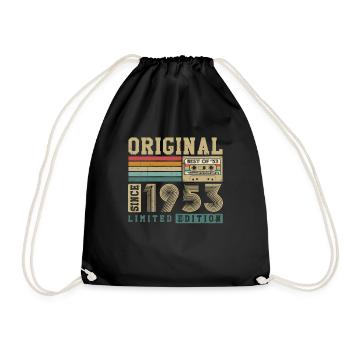 Original geboren 1953 Jahrgang Geburtstagsgeschenk - Turnbeutel - Schwarz - Vorne